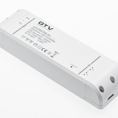LED transformátor v: 220V-240V~50hz. výstup: 12V dc/75W. IP20