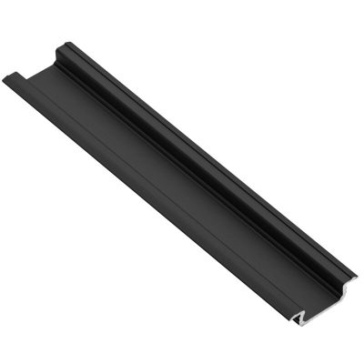LED hliníkový profil s prírubou GLAX čierna matná 3m (zadlabacia)