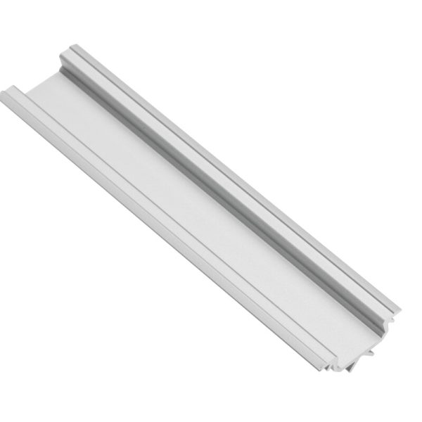 LED uhlový hliníkový profil GLAX strieborný 3m