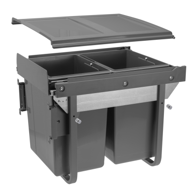 Kôš na odpadky s prednou montážou na záver H45 2x20l pre skrinku 450 mm antracit