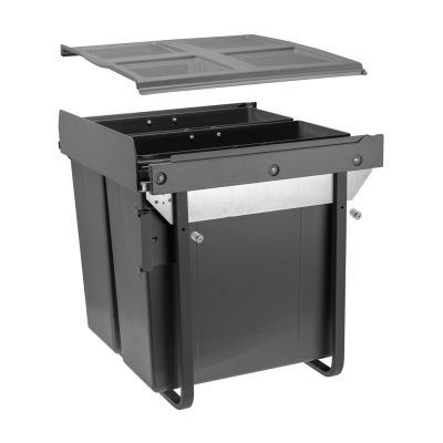 Kôš na odpadky s prednou montážou na záver H45 2x34l pre skrinku 600 mm antracit