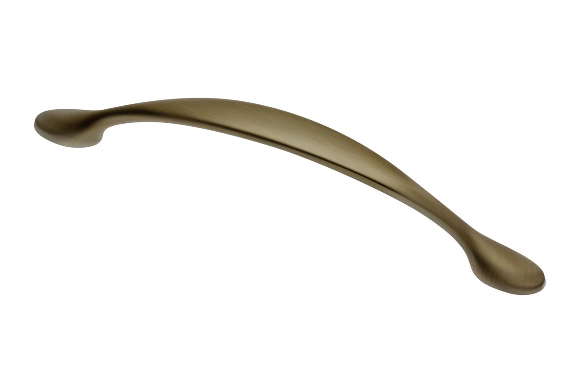 Rukoväť Zamak CAMAIO C=128mm starožitná brúsená mosadz