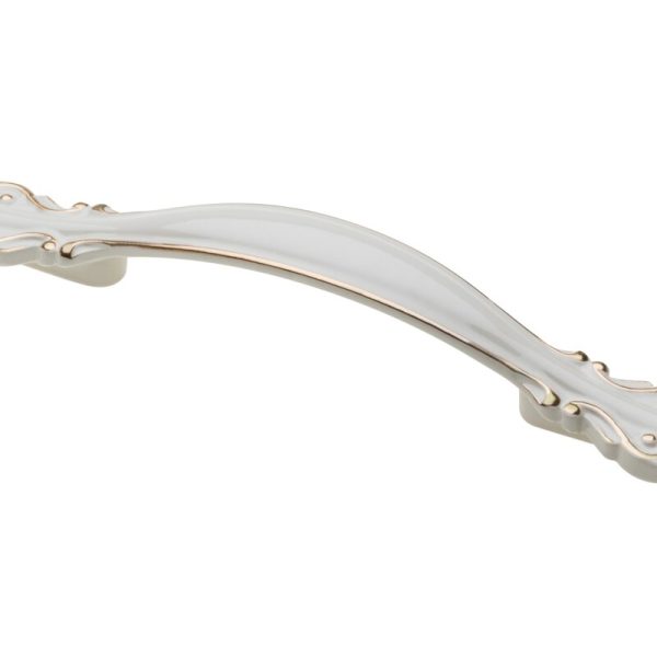 Rukoväť Zamak ROYAL2 C=96mm biela/zlatá