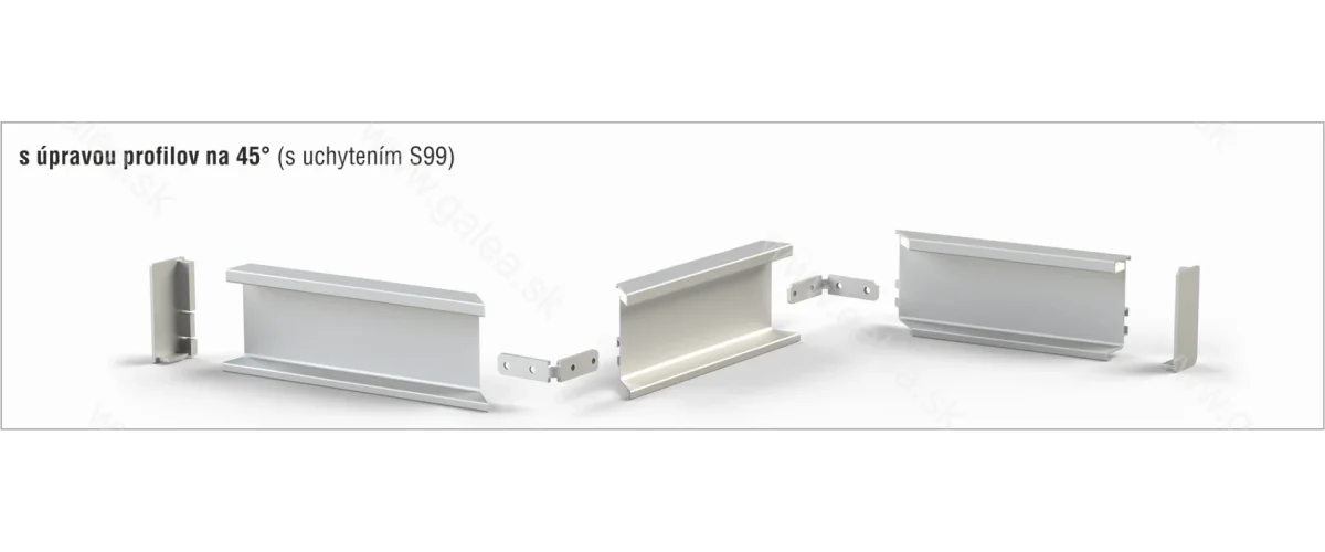 S056/LED - 2,05 m - úchytový profil LED  pod pracovnú dosku – Obrázok 6